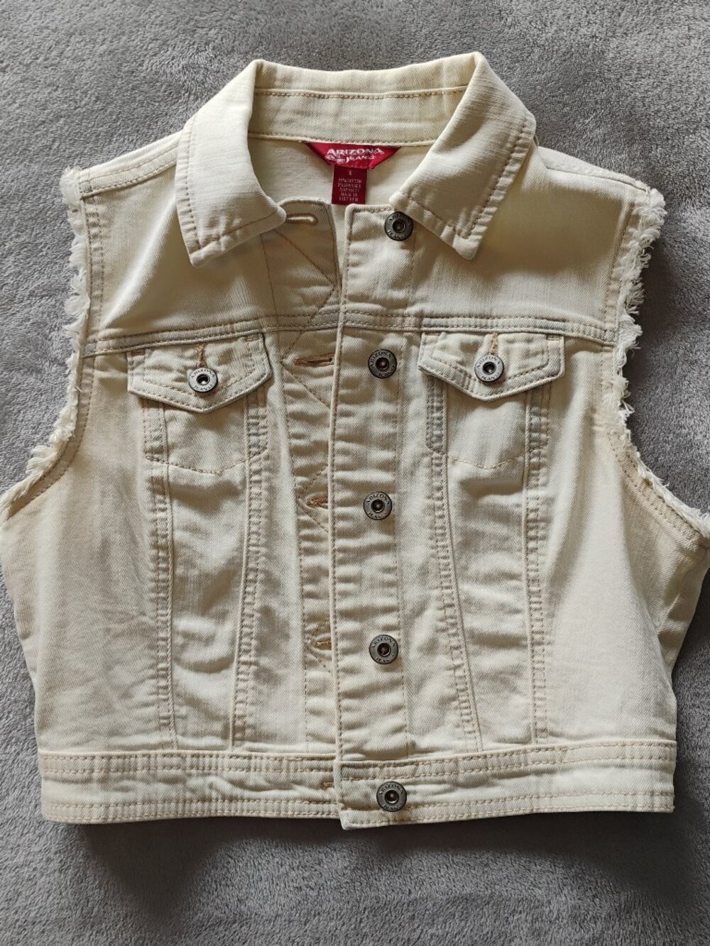 Arizona Jean Company Bleached Denim Vest Juniors Size S
